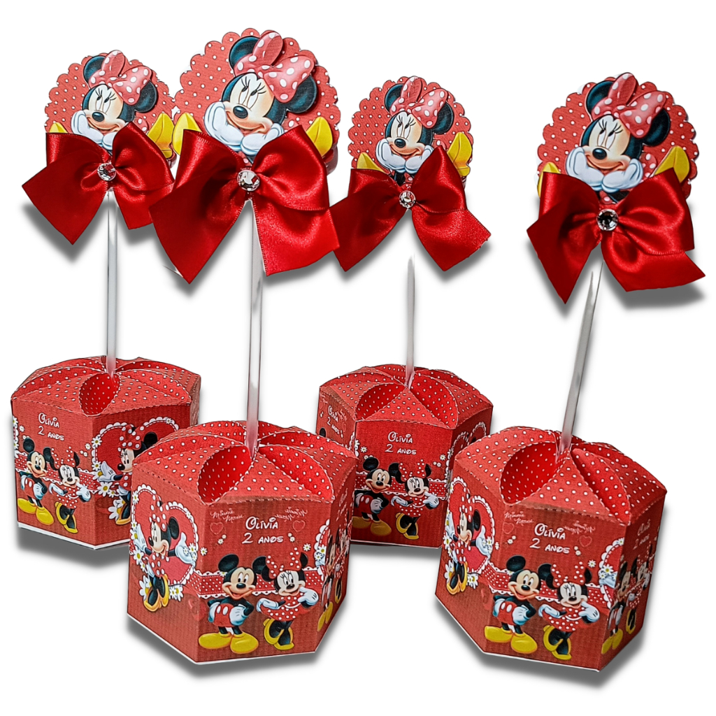 Centro de Mesa Personalizado Minnie Vermelha 20 Unidades | Shopee Brasil