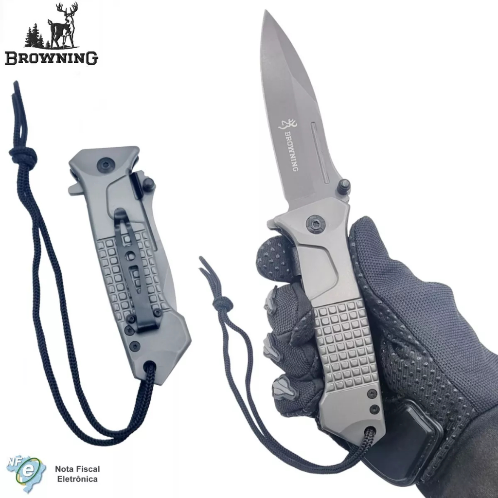 Canivete Browning Chumbo Original C-paracord Semi Automático