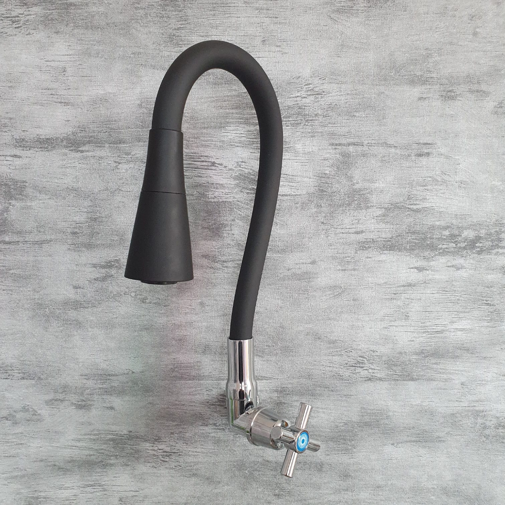 Torneira Gourmet Flexível Cozinha Parede Luxo Slim Preta