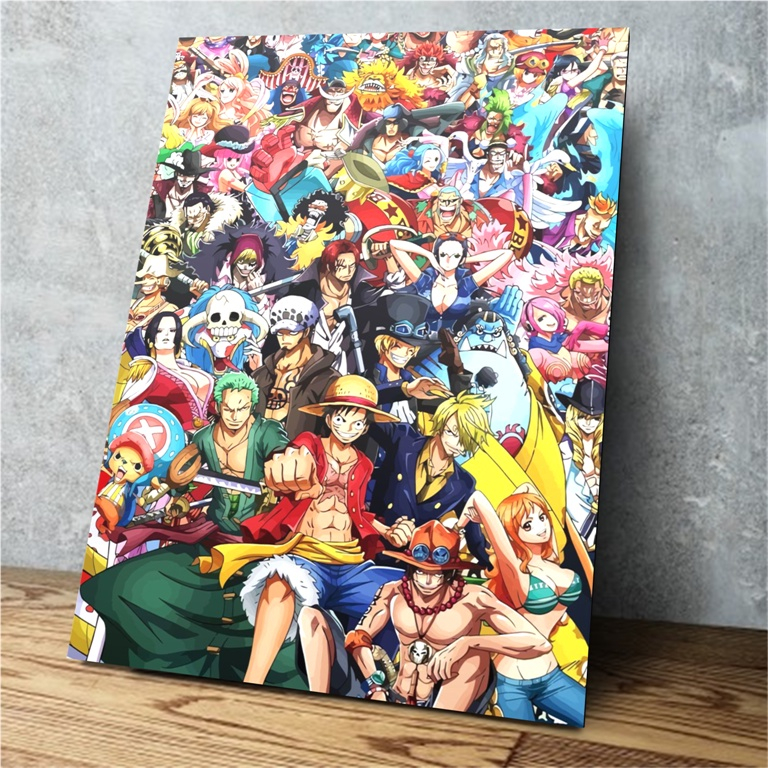 Quadro Mosaico Placa Decorativa Anime One Piece Desenho Modular Wanted  Colletion Vintage Infantil Criança Presente Unidade