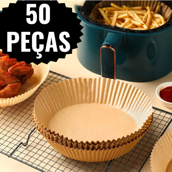 Forma Descartável Redondo Para Air Fryer 50 Peças - FWB