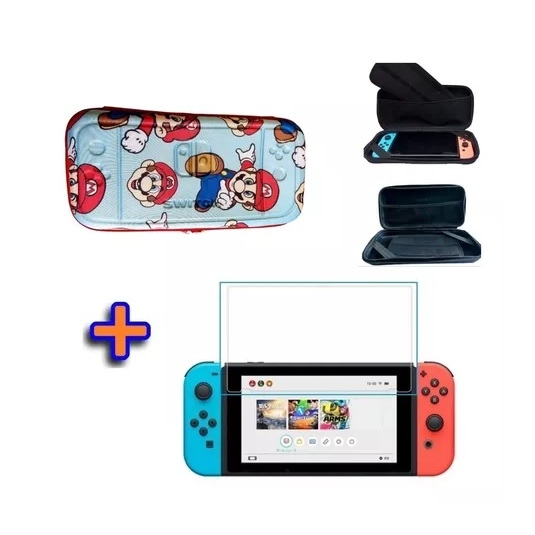 Case Estojo Nintendo Switch Oled Mario + Película Vidro