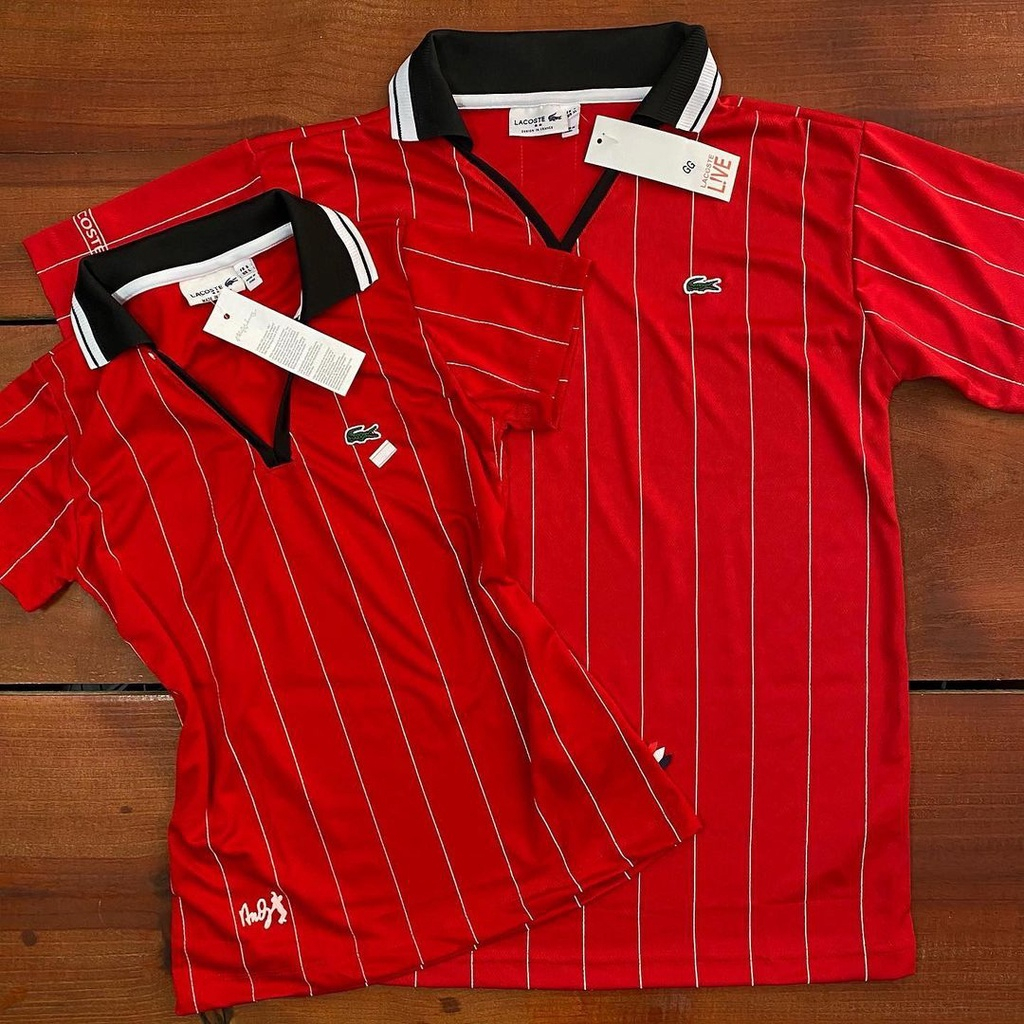 Camisa Polo Kit Casal Lala Kapela Vermelho