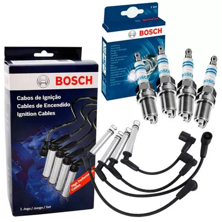 Kit de Vela e Cabo de Ignição BOSCH para GM Onix e Prisma