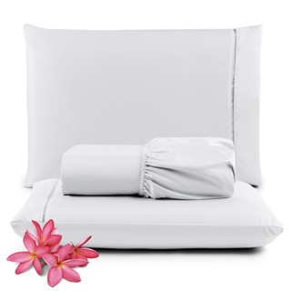 Jogo De Lencol Cama queen Ponto Palito 3 Pecas 100 % Algodao 180 fios