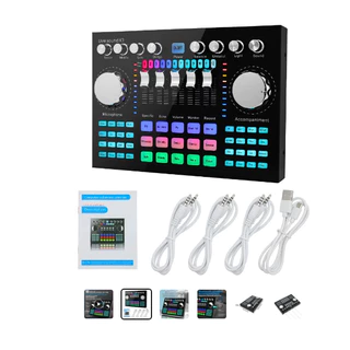 Placa De Audio Interface Usb Mixer Para Celular