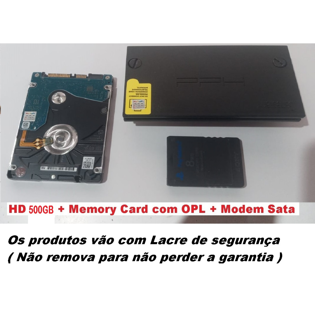 Kit Para Ps2 Fat 296 J0g Hd 500gb + Memory Card Com Opl + Modem ...