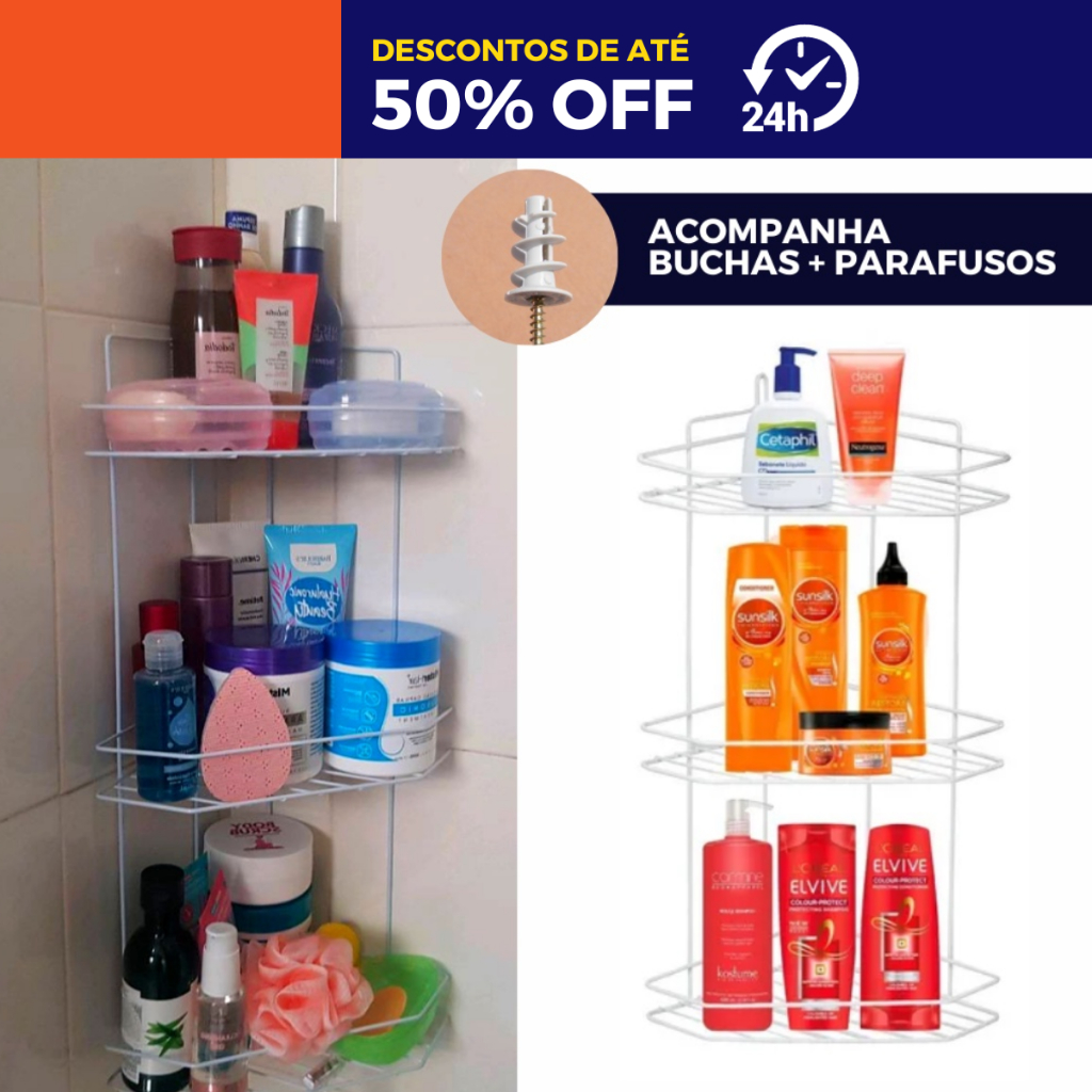 Porta Shampoo Organizador Ducha Alfa Hogar Baño