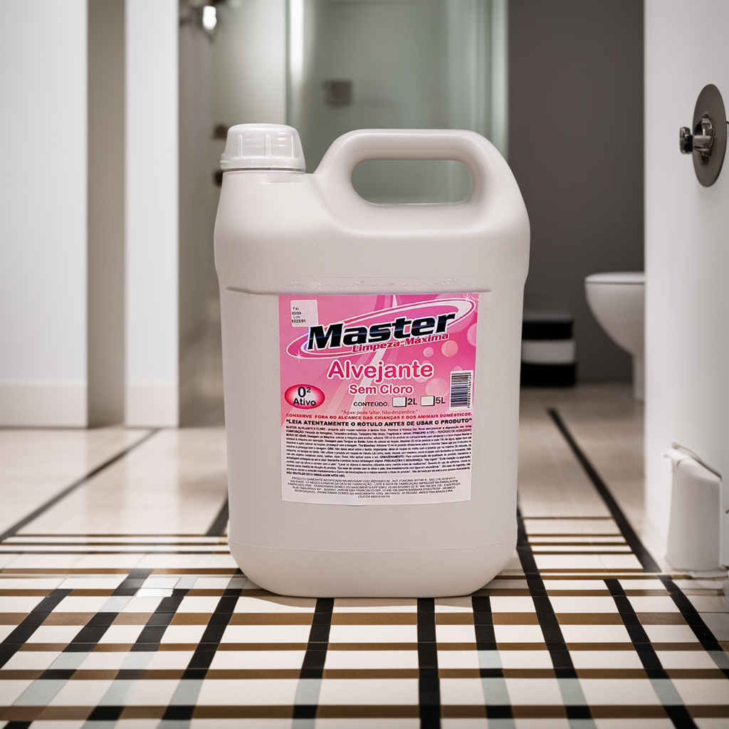 Alvejante Sem Cloro Master 5 Litros ParaTodos os tipos de Roupa Removedor de Manchas