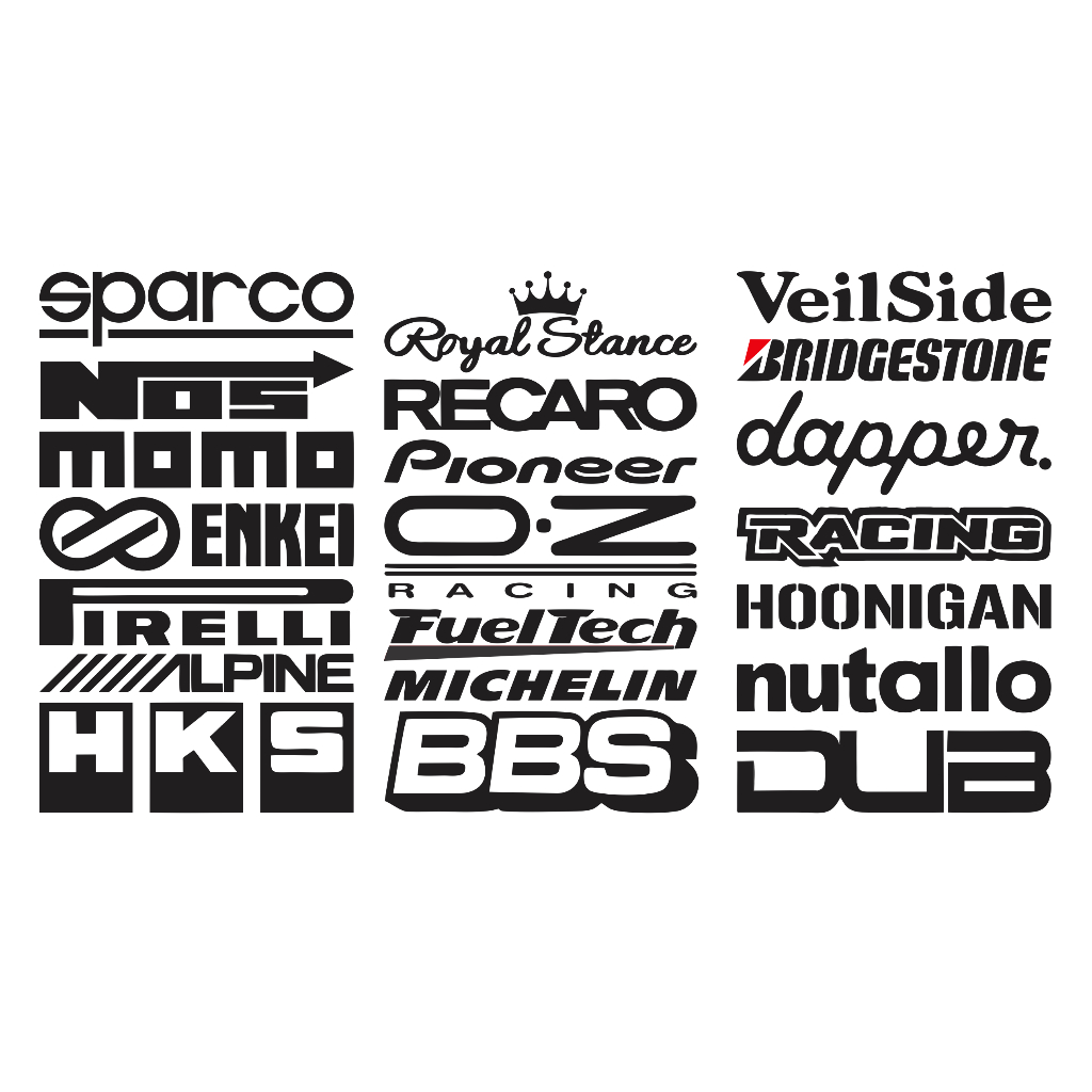 3 Kits Adesivos Carro Tuning Rebaixados Marcas Esportivas Dub | Shopee ...