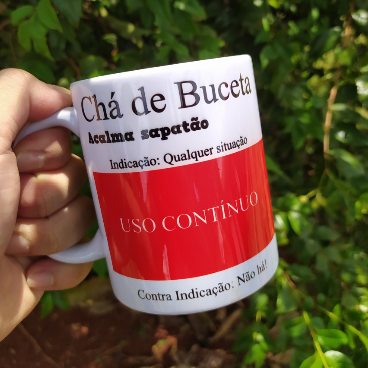 Caneca Ch De Buceta Acalma Sapat o Bula Presente Criativo