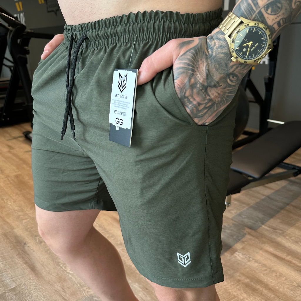 Shorts Com Elastano Masculino Bermuda Basico Academia Corridas Caminhada Treino Margus