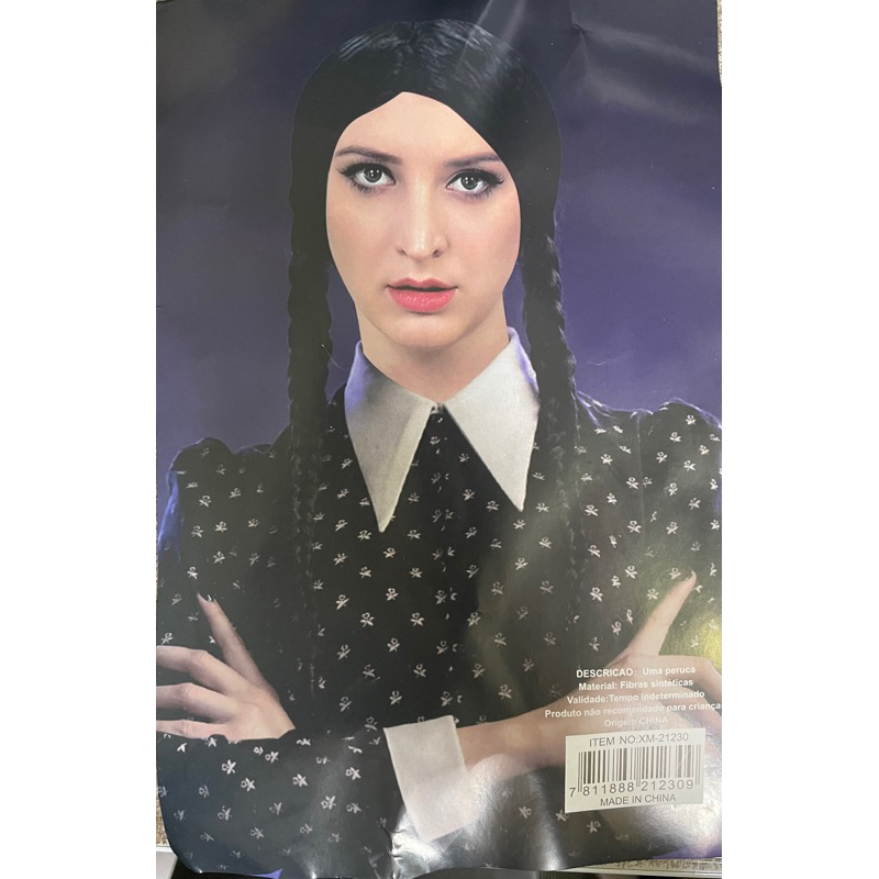 Quarta-feira addams quarta-feira cosplay peruca resistente ao calor do  cabelo sintético feminino senhoras halloween festa carnaval adereços  roleplay - AliExpress