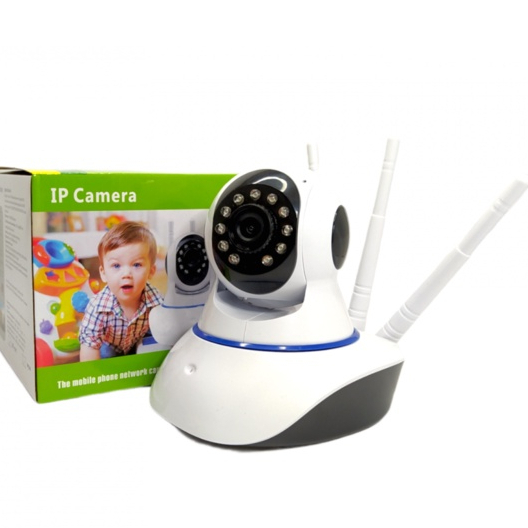 câmera iP robô 3 antenas wifi visão noturna full HD 360º microfone áudio babá eletrônica robozinho sem fio app yoosee