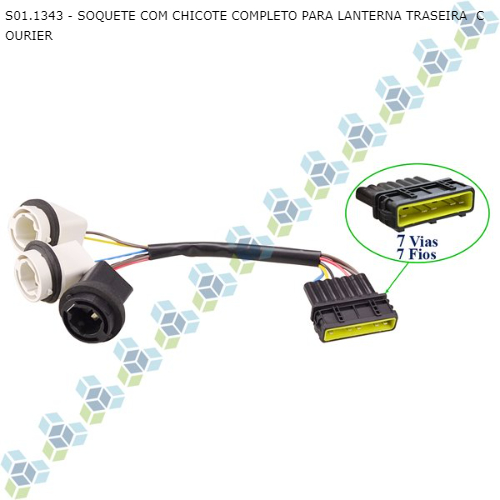 SOQUETE COM CHICOTE COMPLETO PARA LANTERNA TRASEIRA COURIER | Shopee Brasil