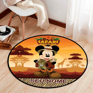 Tapete Mickey Redondo 1,20 M Ø Personalizado C Nome