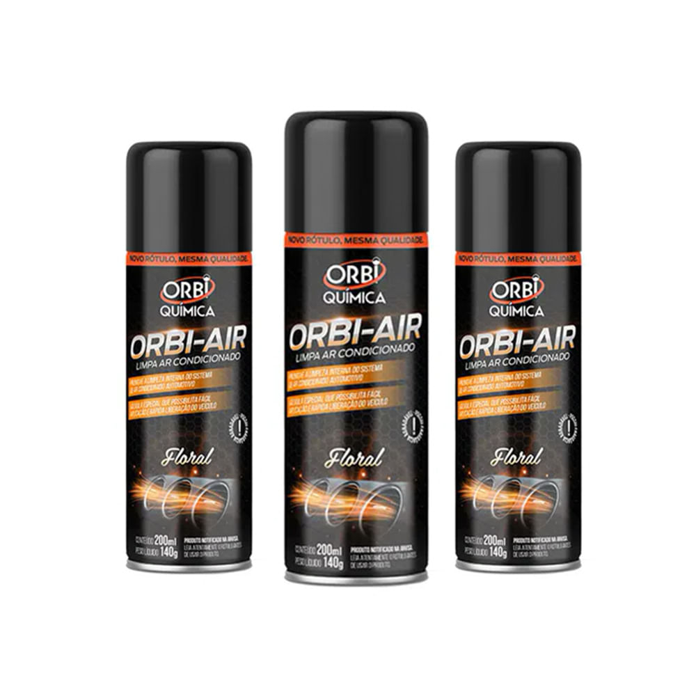 Kit 3 Limpa Ar Condicionado 200ml 140g Orbi