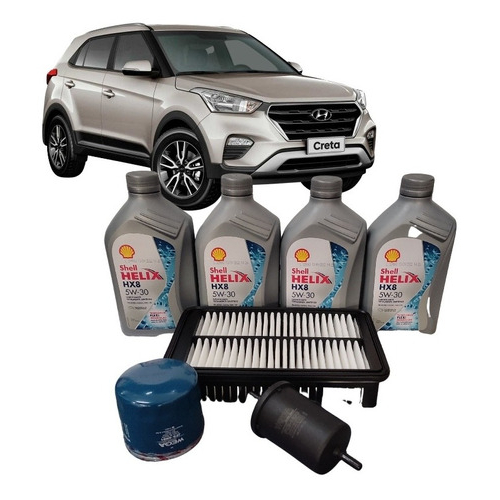 Kit Troca Óleo - Shell 5w30 API SP Original Hyndai Creta 1.6 16v 2017 ...