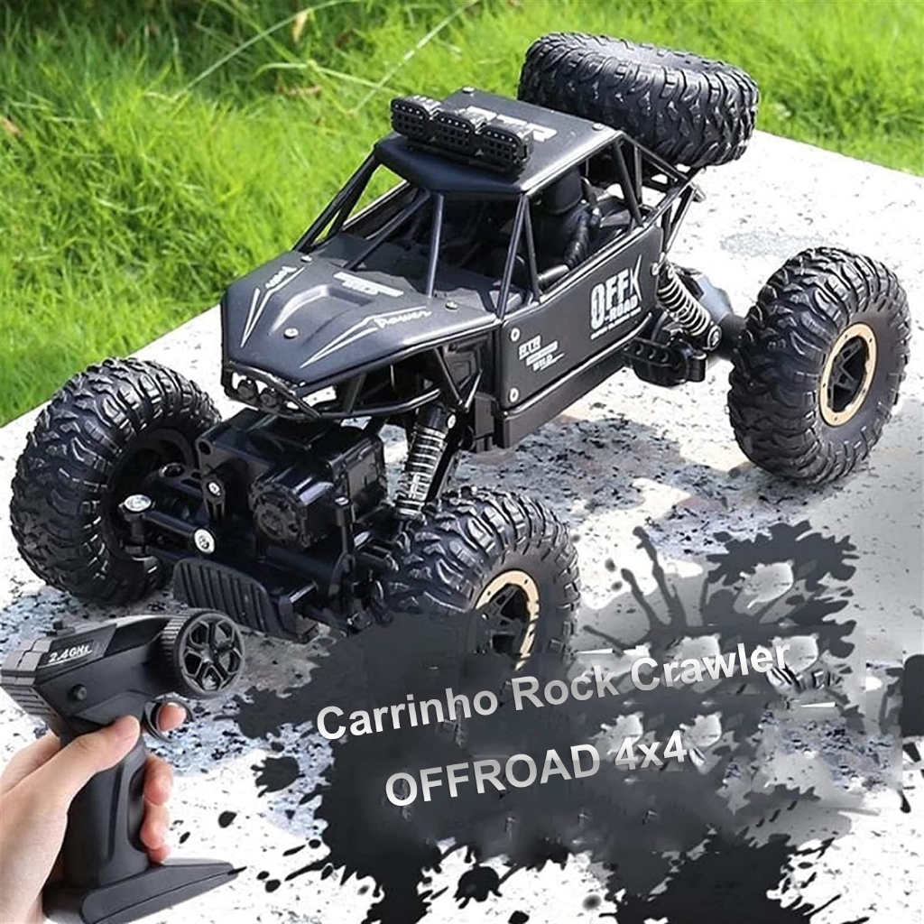 Carrinho Rock Crawler Off-road 4x4 Escala 1:12 - De 37 Cm Preto :  : Brinquedos e Jogos