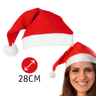 Gorro Papai Noel Touca Vermelha Adulto Decoração Natalina 28cm