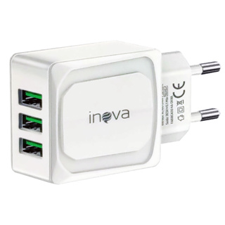 Carregador Celular 3 Entradas USB Fonte Tomada 5.1A Turbo Rápida