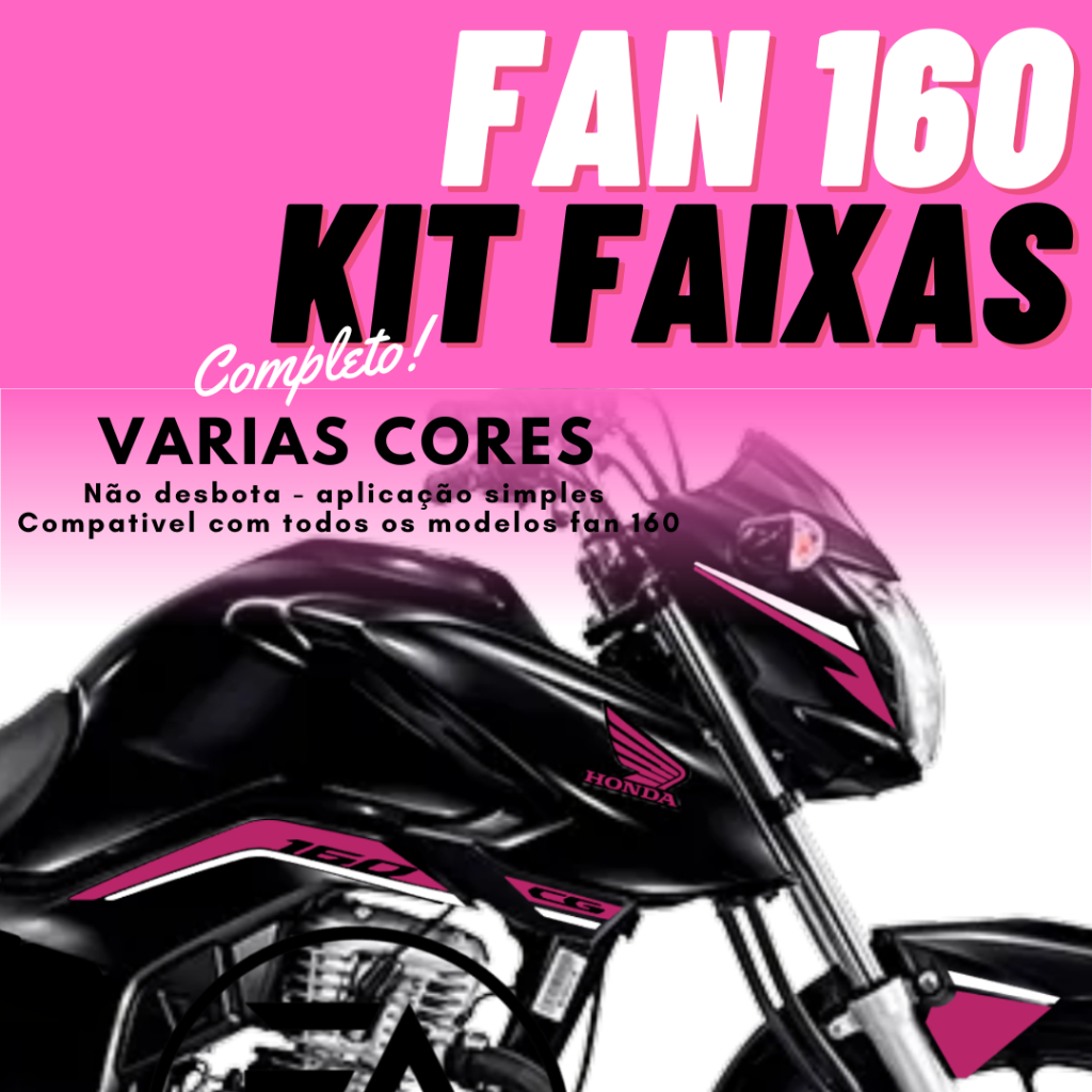 Adesivo Cg Fan 160 2022 Kit Completo Rosa Fluorescente