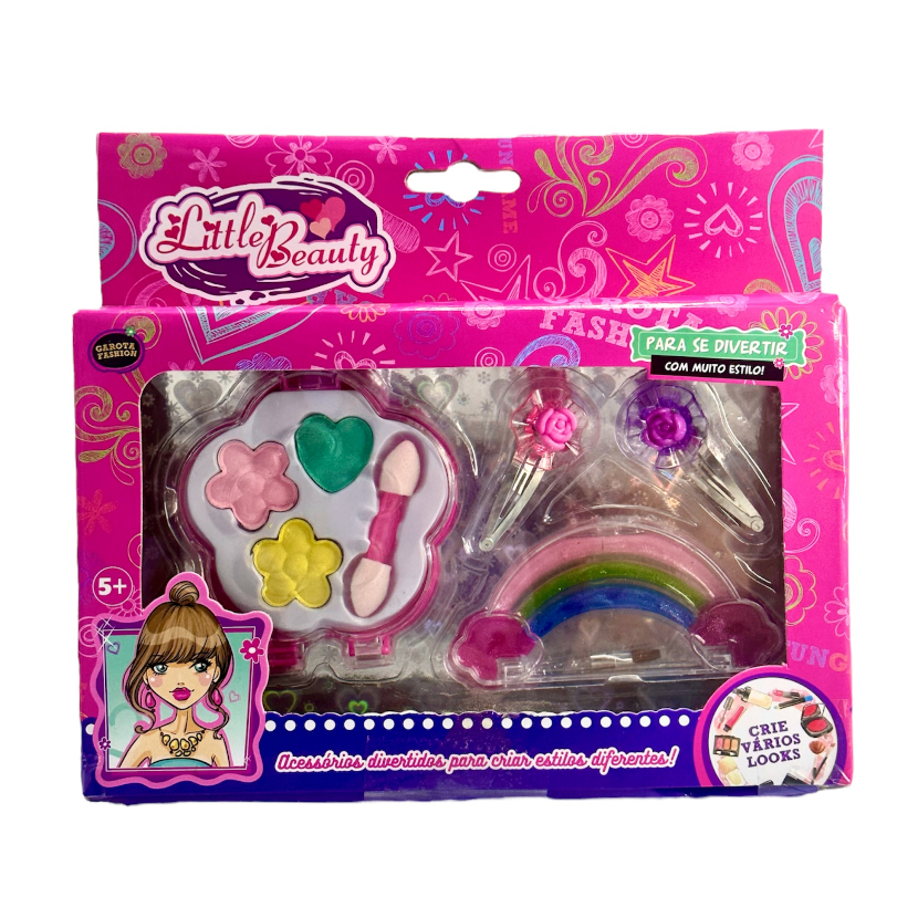 Estojo de Maquiagem Infantil Arco-Iris Little Beauty | Shopee Brasil
