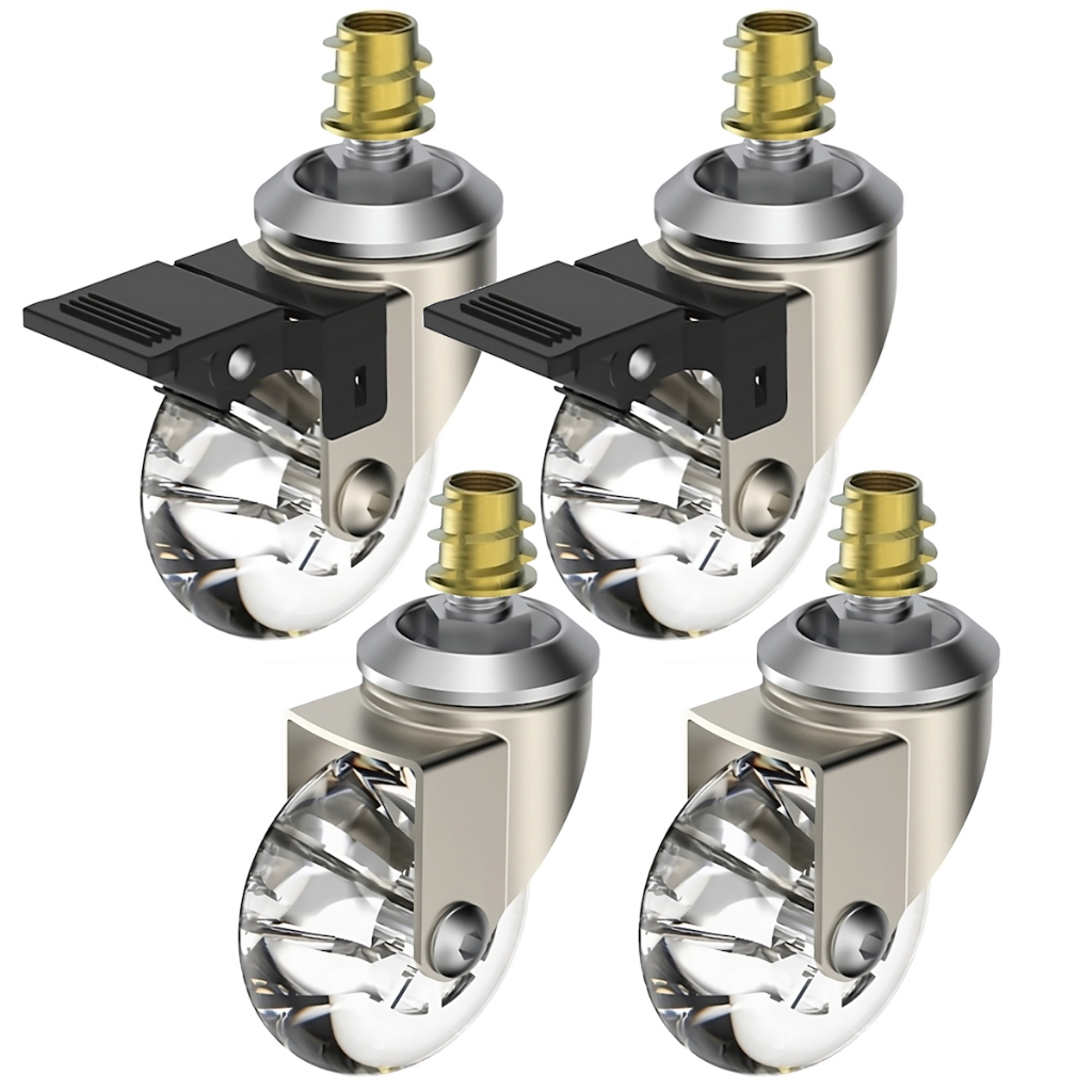 Rodizio rodinha para moveis espiga gel anti risco 50mm com bucha americana