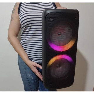 super caixa de som completa amplifaca entrada Microfone 2 alto falante 40 centímetros de altura Bluetooth rádio e pendrive recarregavel 200w