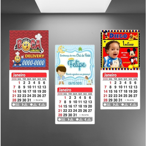 100 CALENDÁRIOS 2024 PERSONALIZADOS PARA GELADEIRA - LEMBRANCINHA PARA ANIVERSARIO - BRINDE PARA CLIENTES - CALENDARIO 2023