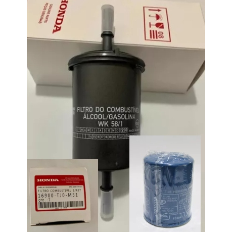 kit c/ filtros honda 1 filtro óleo + 1 filtro combustível HONDA GENUINA