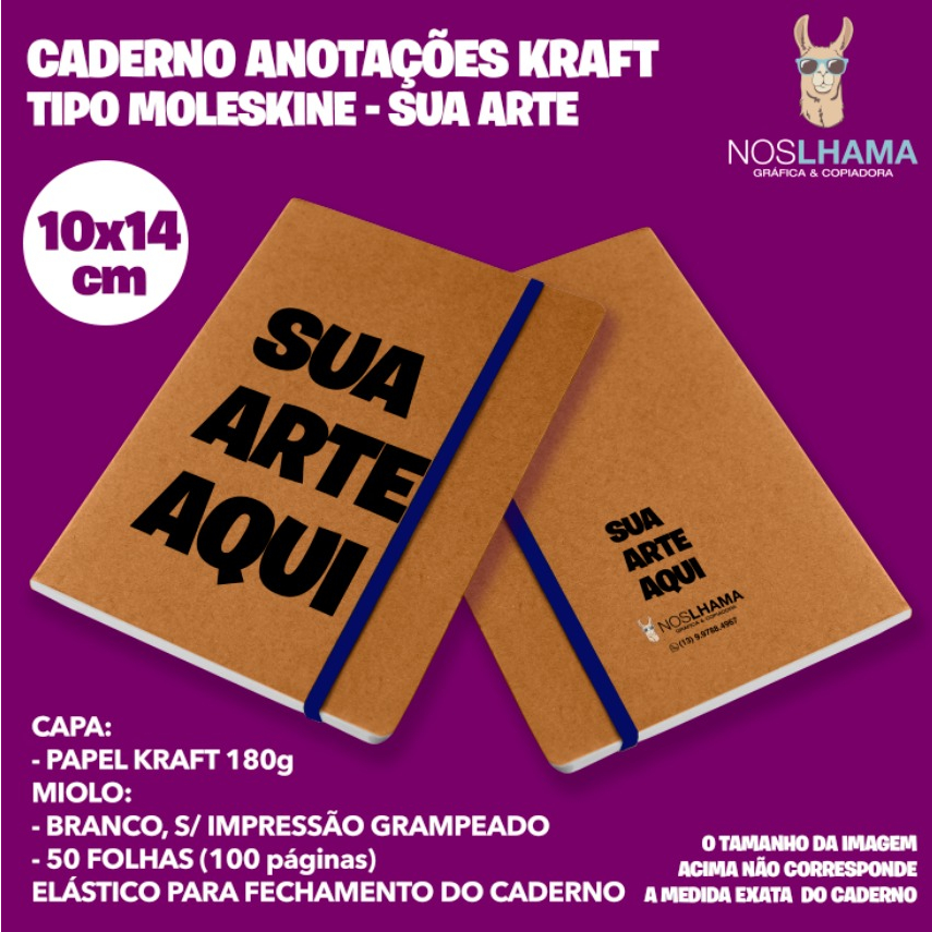 20 KRAFT MOLESKINE PERSONALIZADO Shopee Brasil