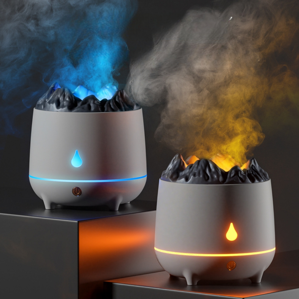 Umidificador de aroma Com Design vulcânico doméstico Difusor de chamas ultrassônico Idali Life