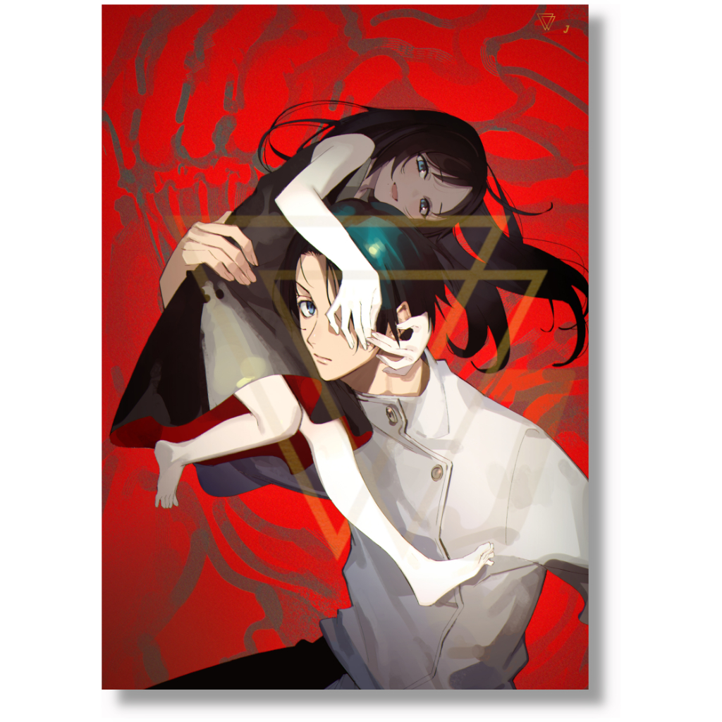 Placa Decorativa Quadro A4 Yuta Okkotsu Rika Orimoto Anime Jujutsu
