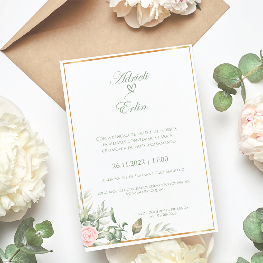 Fazer convite online convite digital Casamento Campestre