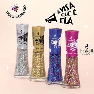 KIT 3 Unidades Esmaltes Glitter Haskell 8ml