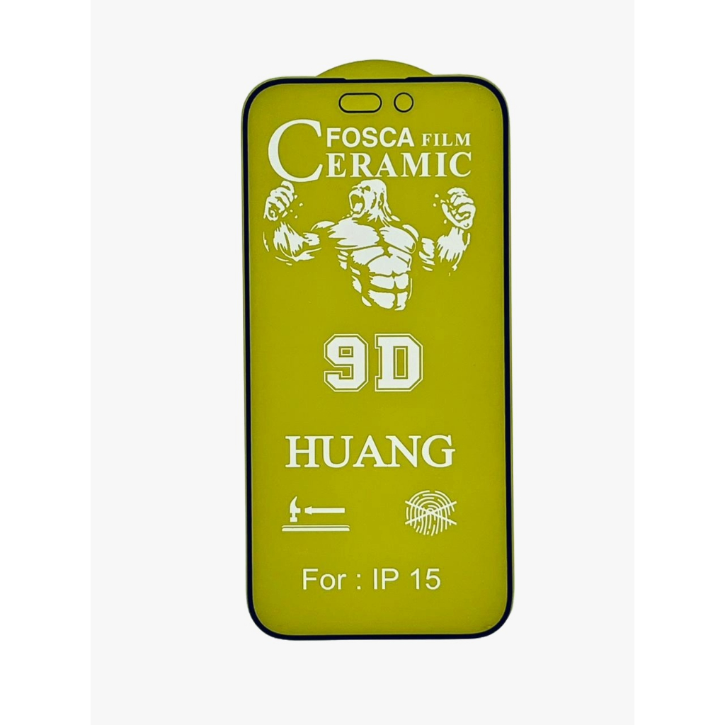 Pelicula de Ceramica Fosca 9d Cobre Toda a Tela Para iPhone 15 / 15 Plus / 15 Pro / 15 Pro Max