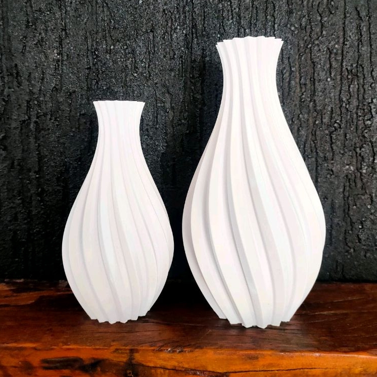 Kit 2 Vasos Decorativos Mesa Stylish 3D