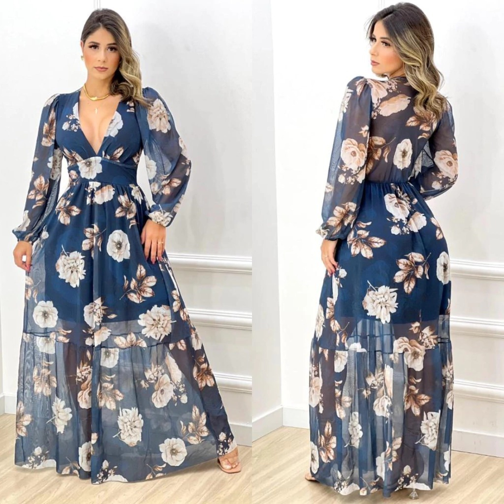 Vestidos de festa com estampas florais para casamento: 80 modelos