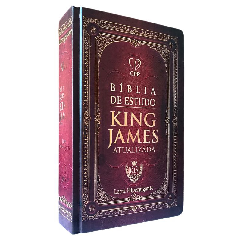 Bíblia De Estudo King James Moldura Vinho - Letra Hipergigante | Shopee ...