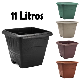Kit 12 Vasos para Flores Quadrado 11 Litros Horta Planta Casa Jardim Mudas