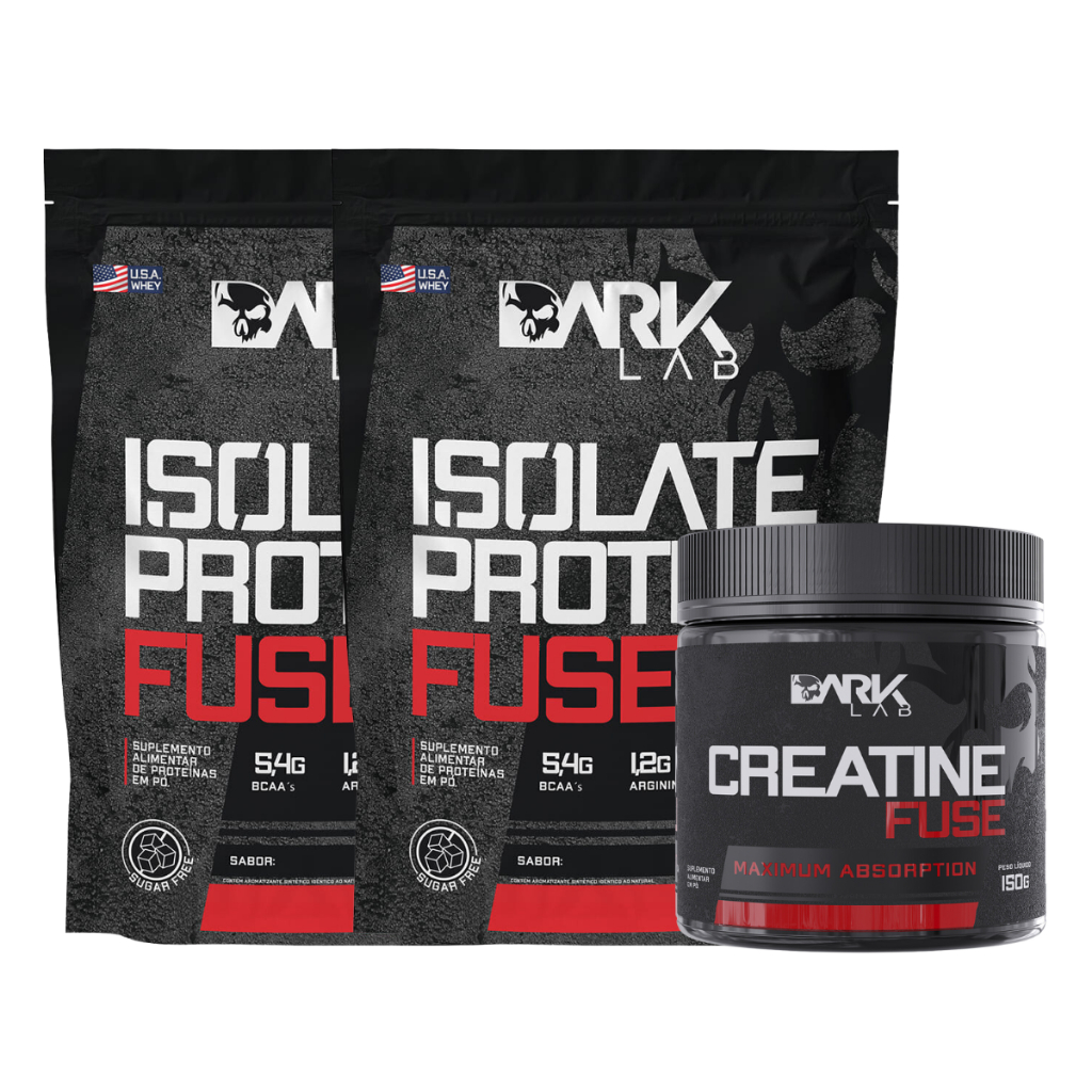 Kit 2x Whey Isolate Protein Fuse 900g + Creatina Monohidratada Fuse 150g – Dark Lab