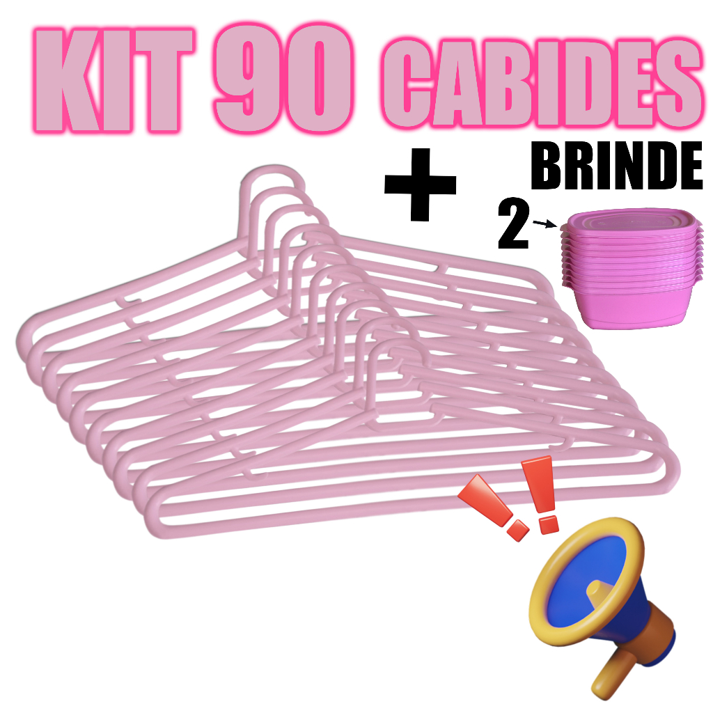 Cabide de Roupa Adulto Plástico Rosa com todas unidades | Shopee Brasil