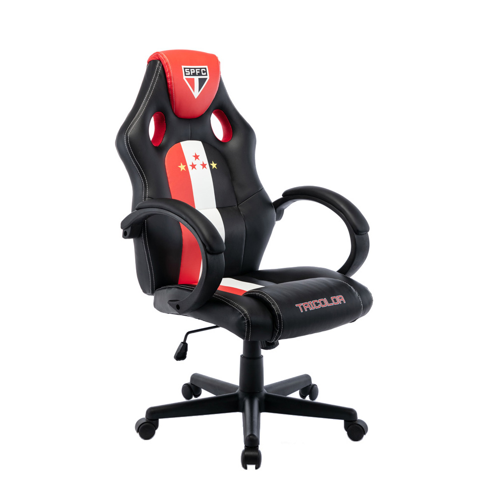 Cadeira Gamer São Paulo FC Boxbit Giratória modelo Fanático Assento Estofado