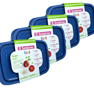 Kit Potes Plástico 12 peças Sanremo 785ml - Promoção
