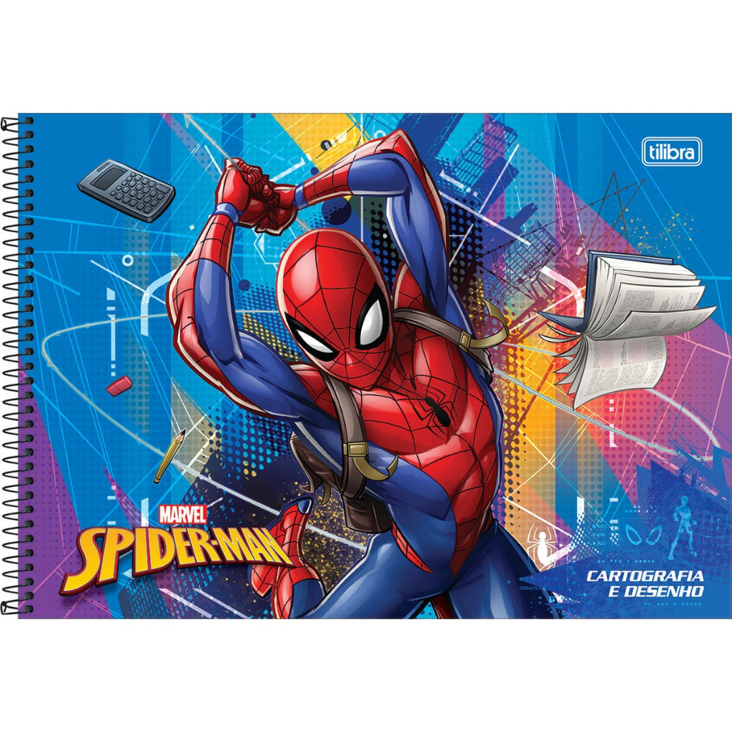 Caderno de Desenho e Cartografia homem Aranha Espiral Capa Dura Spider-Man  80 Folhas