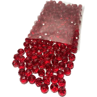 200 contas cristal 8mm Vermelho Transparente guia umbanda candomblé