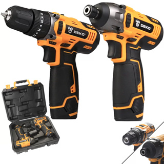 Kit Parafusadeira + Chave de Impacto 1/4" 12V com Carregador e Maleta - DEKO