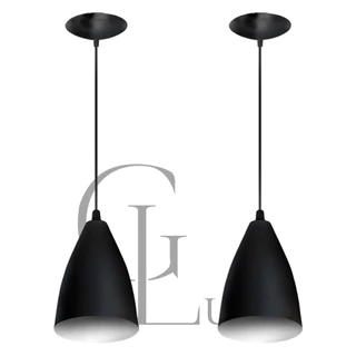 kit com 2 pendentes vegas PRETO/BRANCO casa e decoração ideal para sua sala e cozinha, para bancada ou balcão