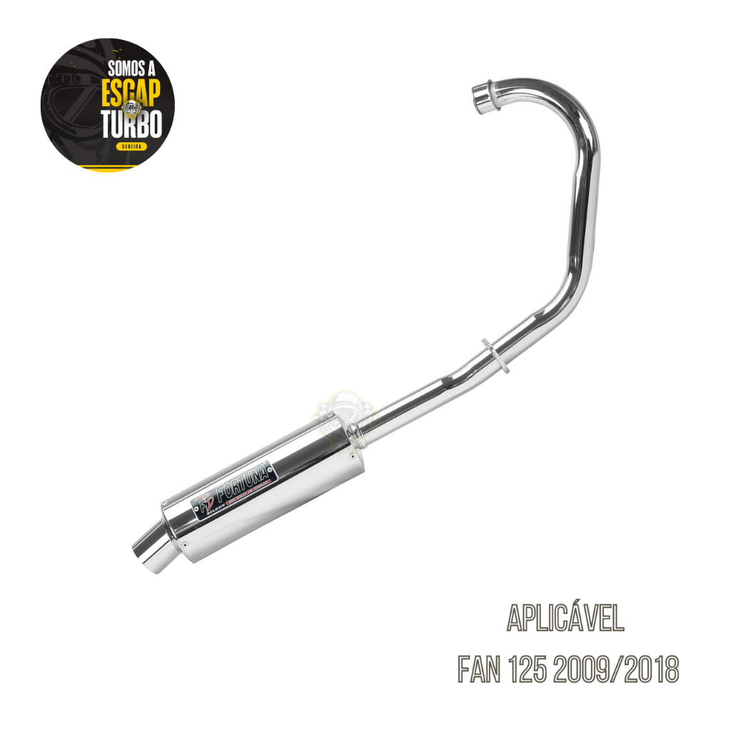 Escapamento Fan 125 2009/2021 Mini Turbo Cromado Fortuna | Shopee Brasil